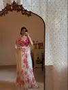 Tew Soft Tabi Flower Print With Handwork Saree